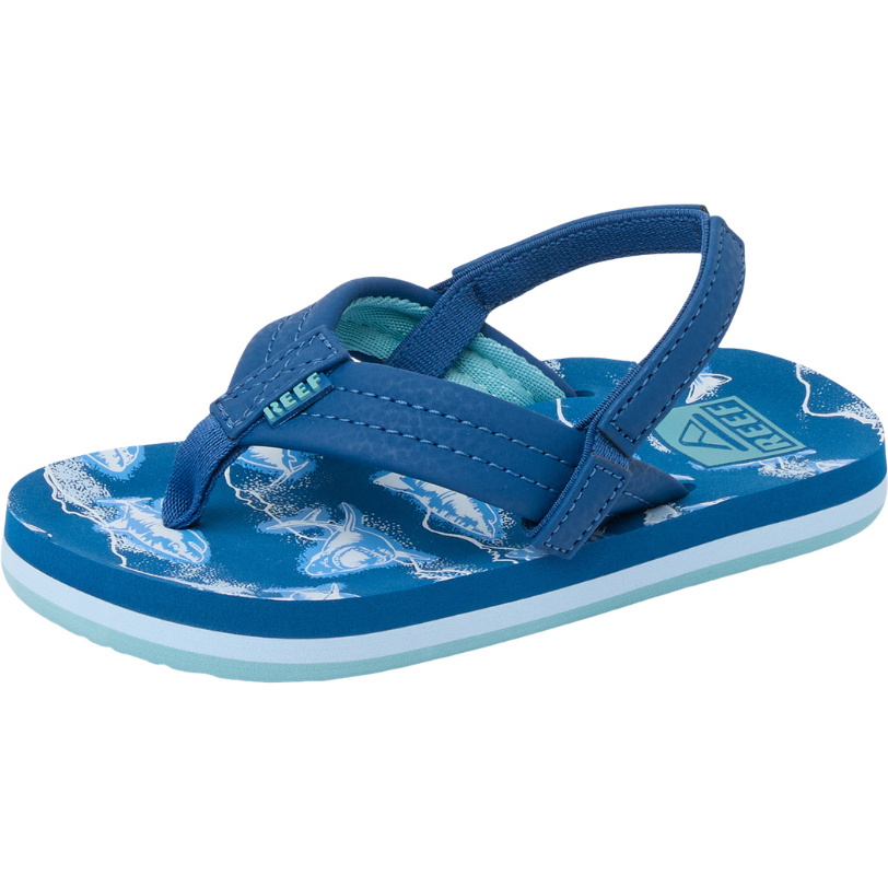 2026 Reef Little Ahi Sandals CJ9091 - Royal Sharks